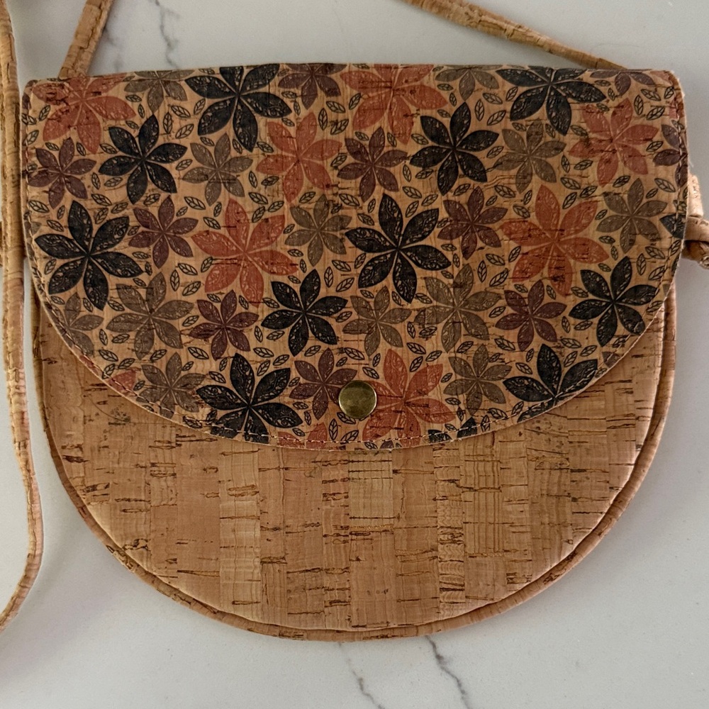 Floral Cork Crossbody Bag